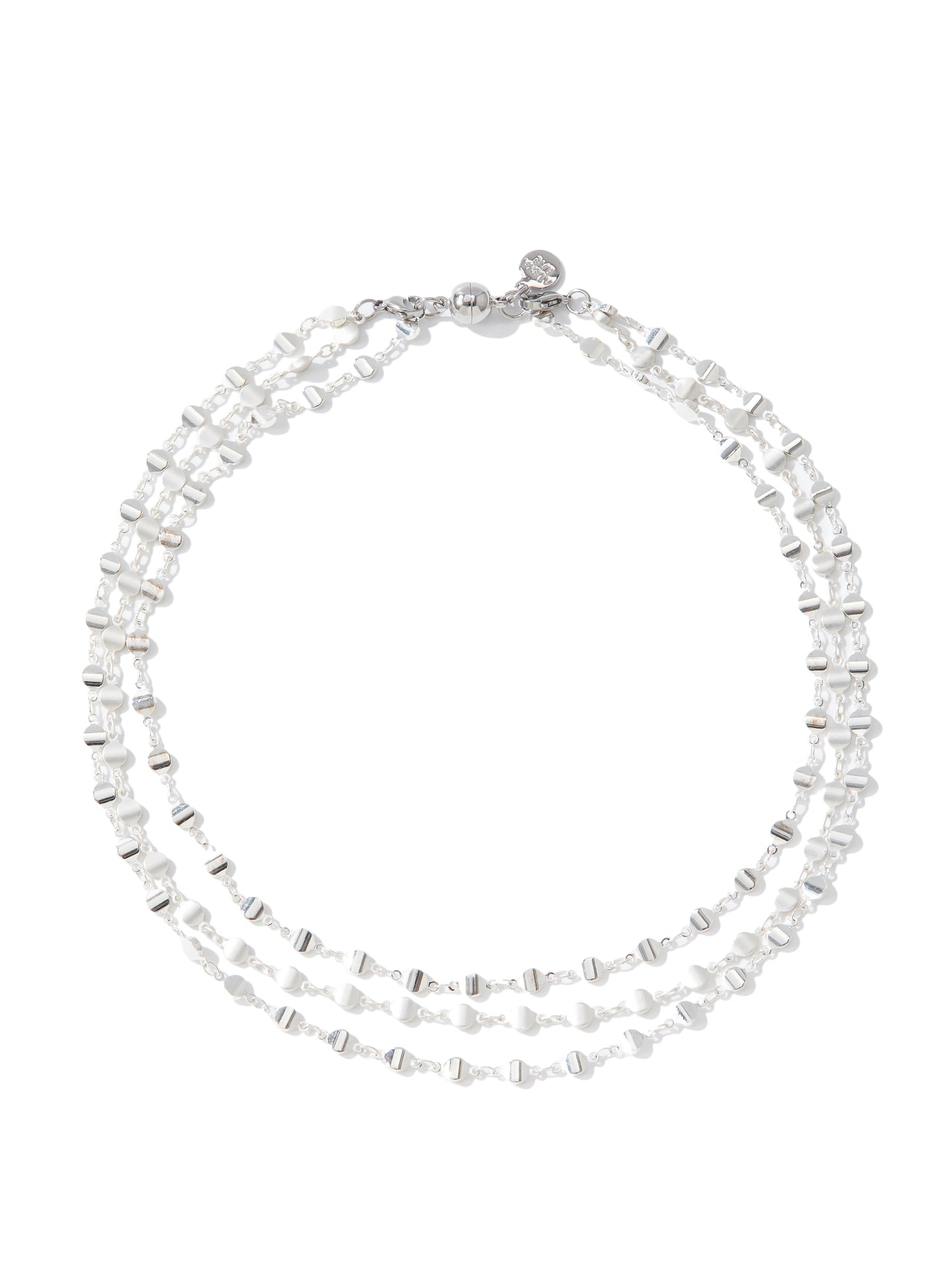 Bella Necklace - Metallic Pearl White