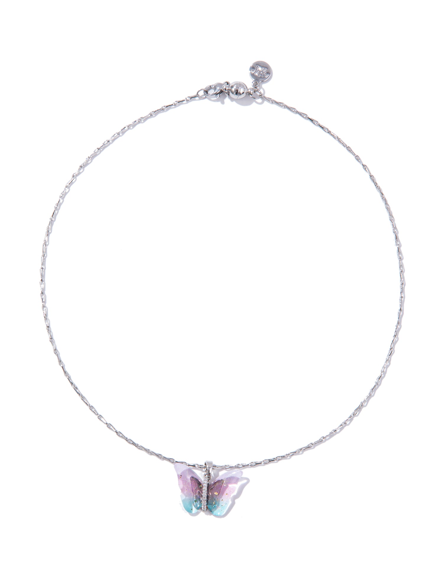 Berry Butterfly Necklace - Summer Sky