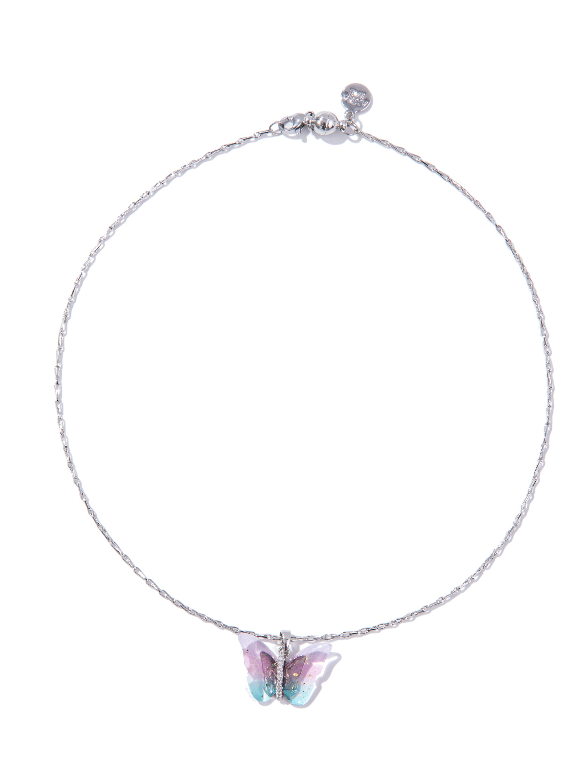 Berry Butterfly Necklace - Summer Sky