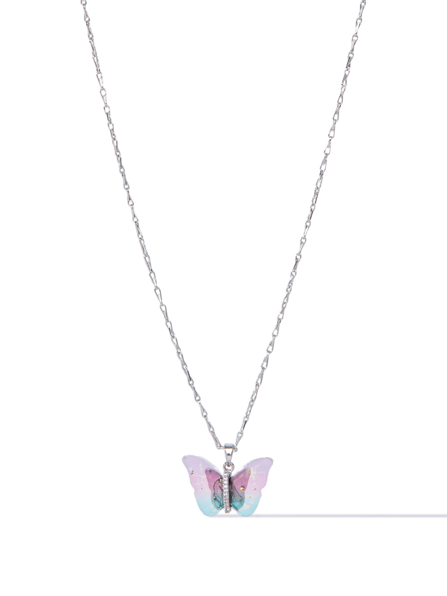 Berry Butterfly Necklace - Summer Sky