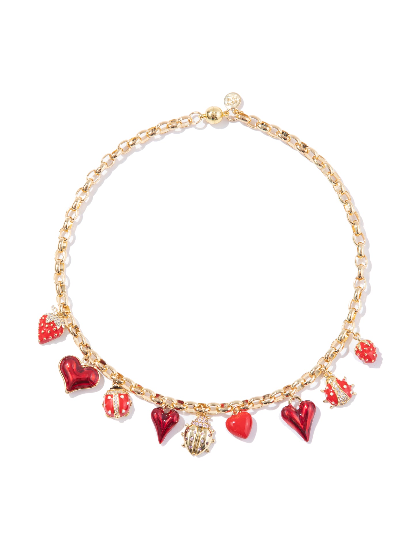 Berry Kissed Charm Necklace - Gold