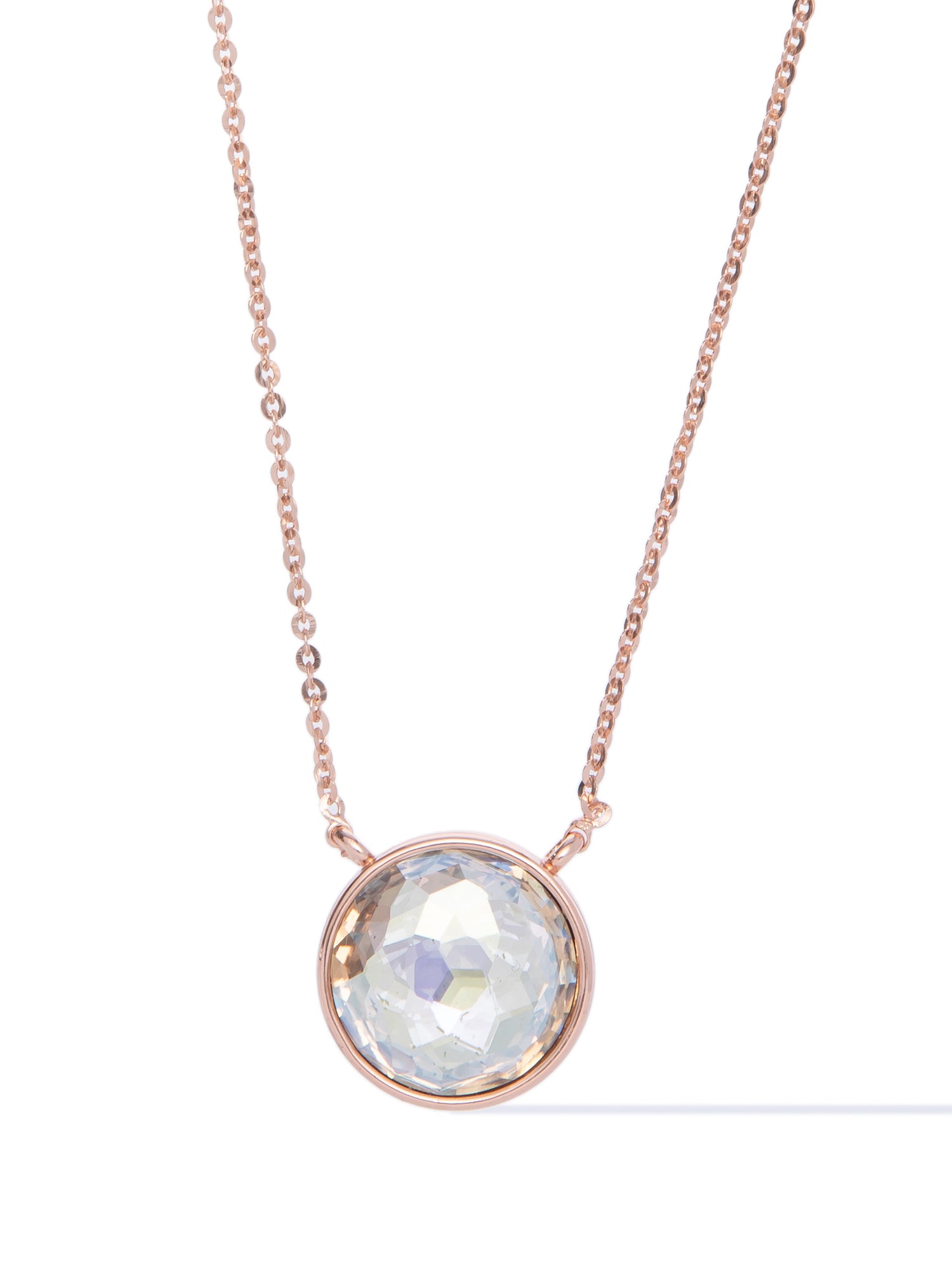 Crystal Glow Round Necklace - Light Linen Snow Glow