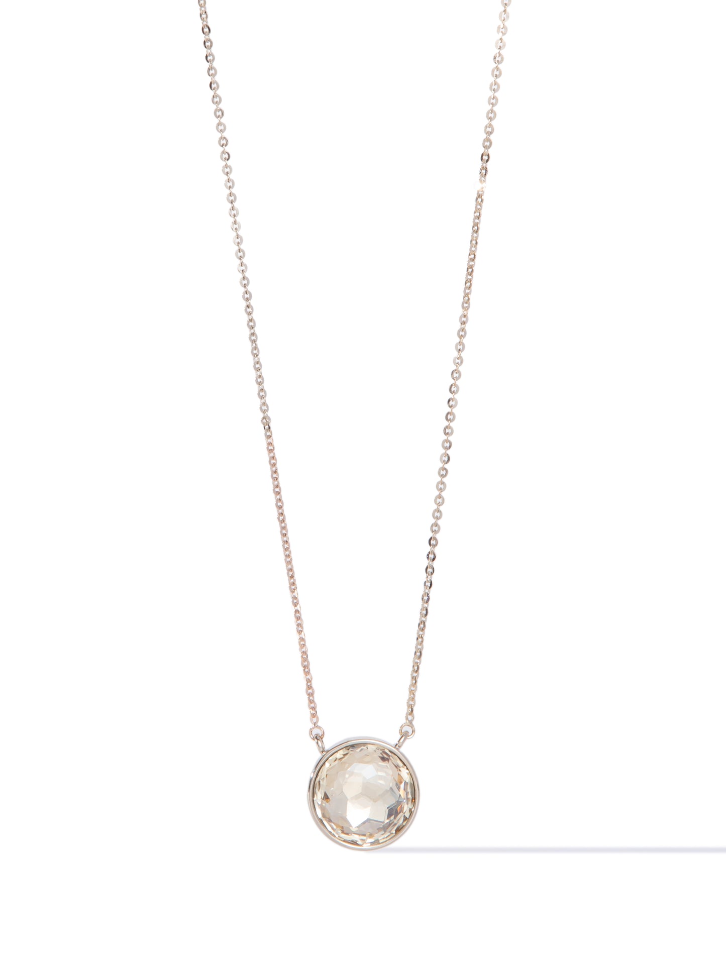 Crystal Glow Round Necklace - Light Linen Champagne