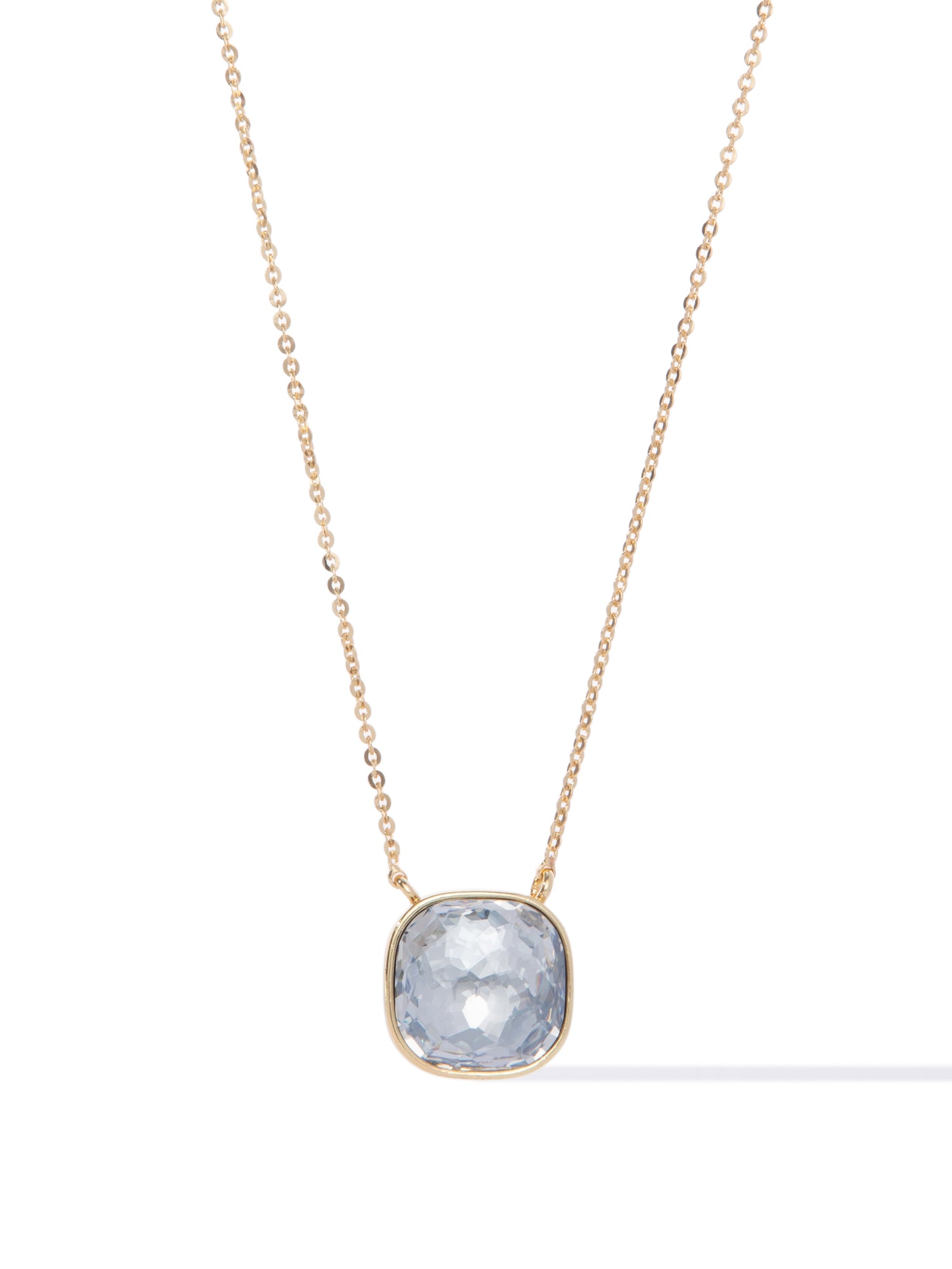 Crystal Glow Square Necklace - Ice Blue