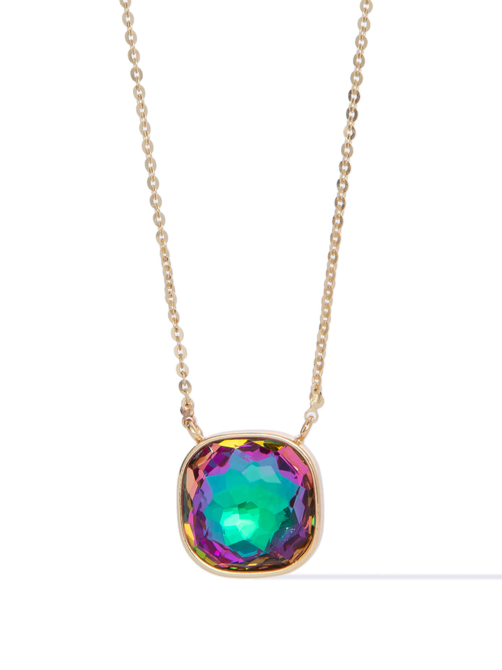 Crystal Glow Square Necklace - Mystic