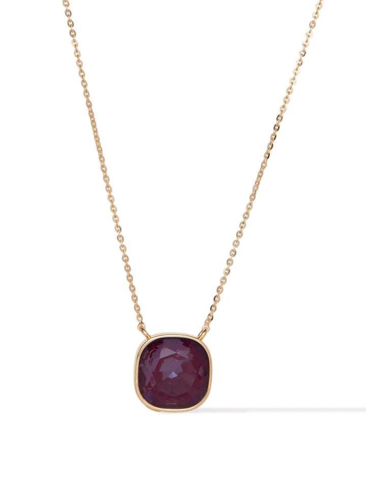 Crystal Glow Square Necklace - Sugar Plum