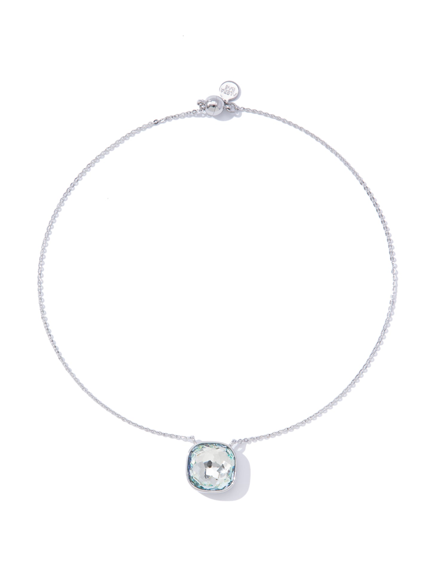 Crystal Glow Square Necklace - Frost Pop