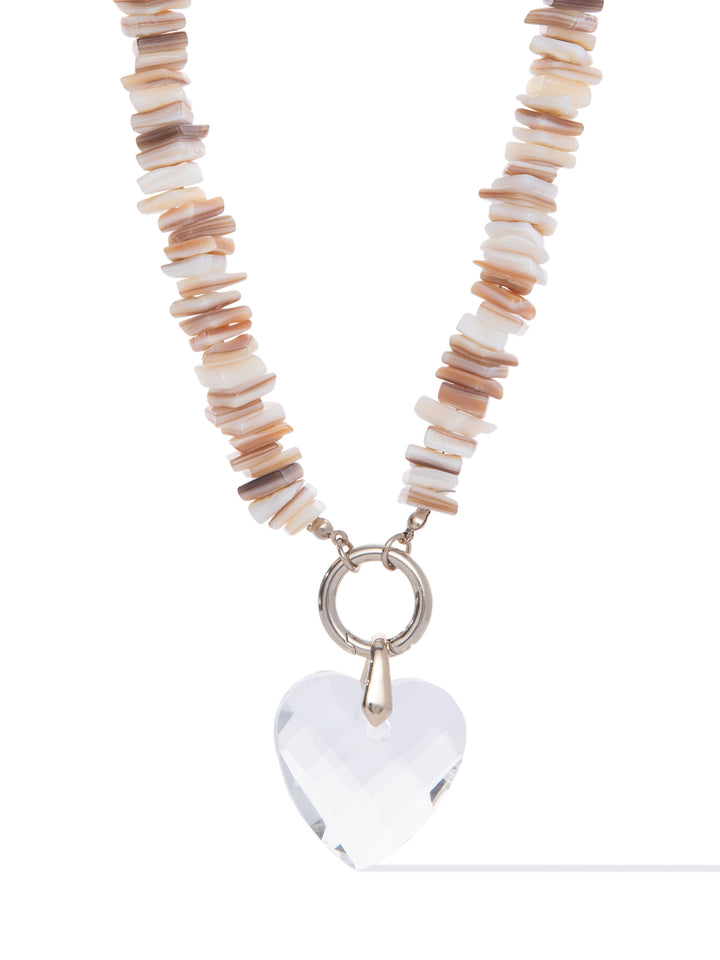 Crystal Heart Necklace - Sandstone