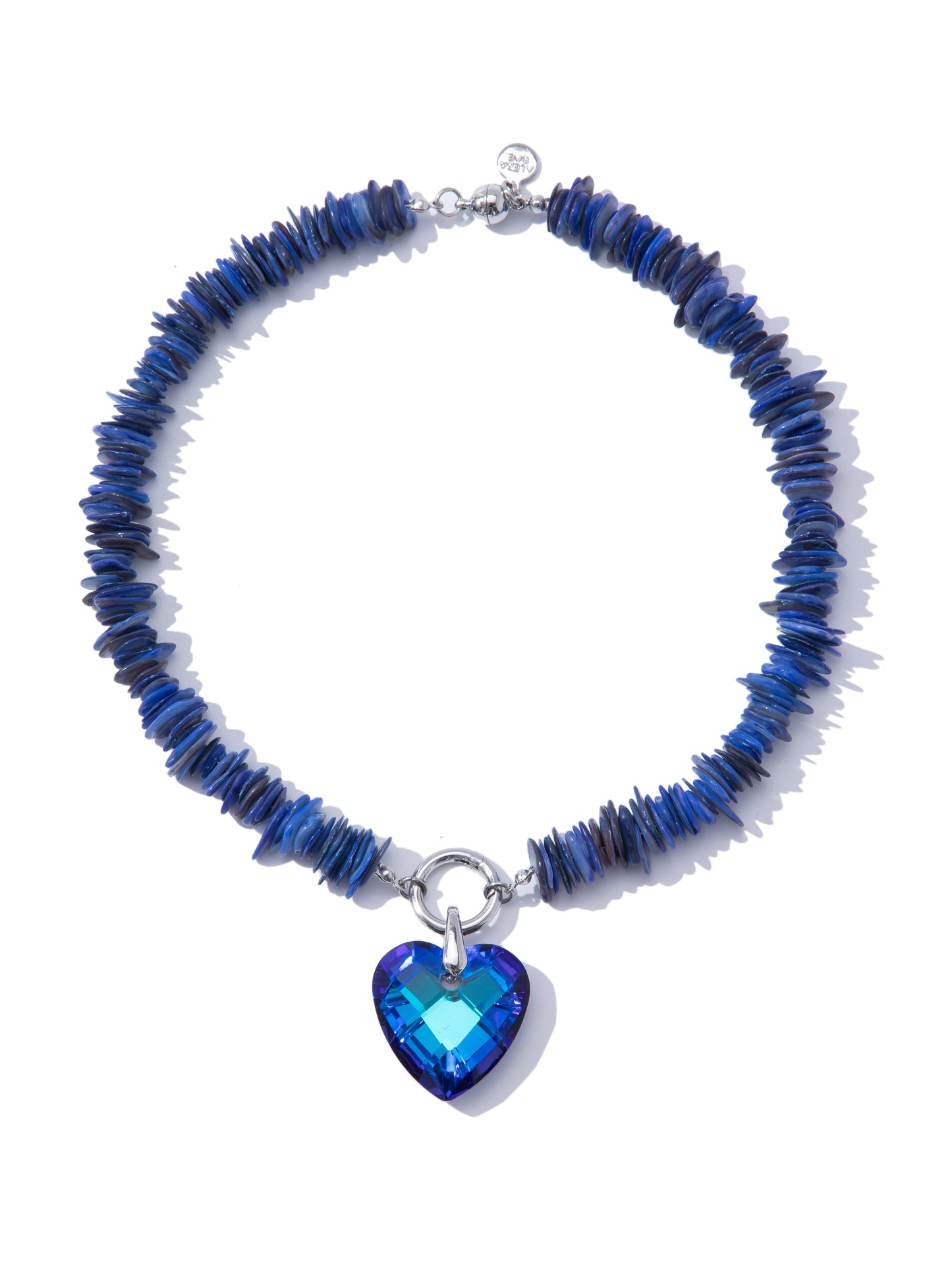 Crystal Heart Necklace - Deep Sea