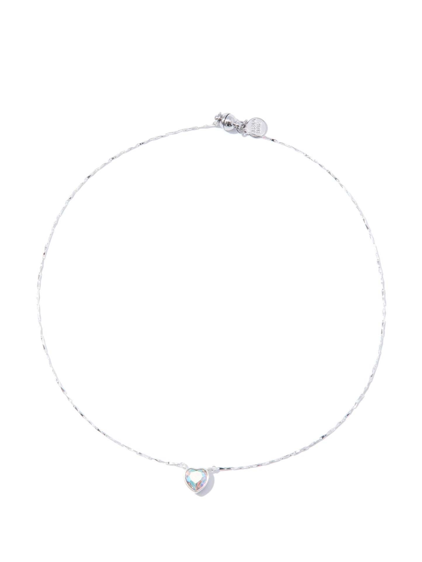 Crystal Love Necklace - Liquid Metallic Pearl White Clear AB