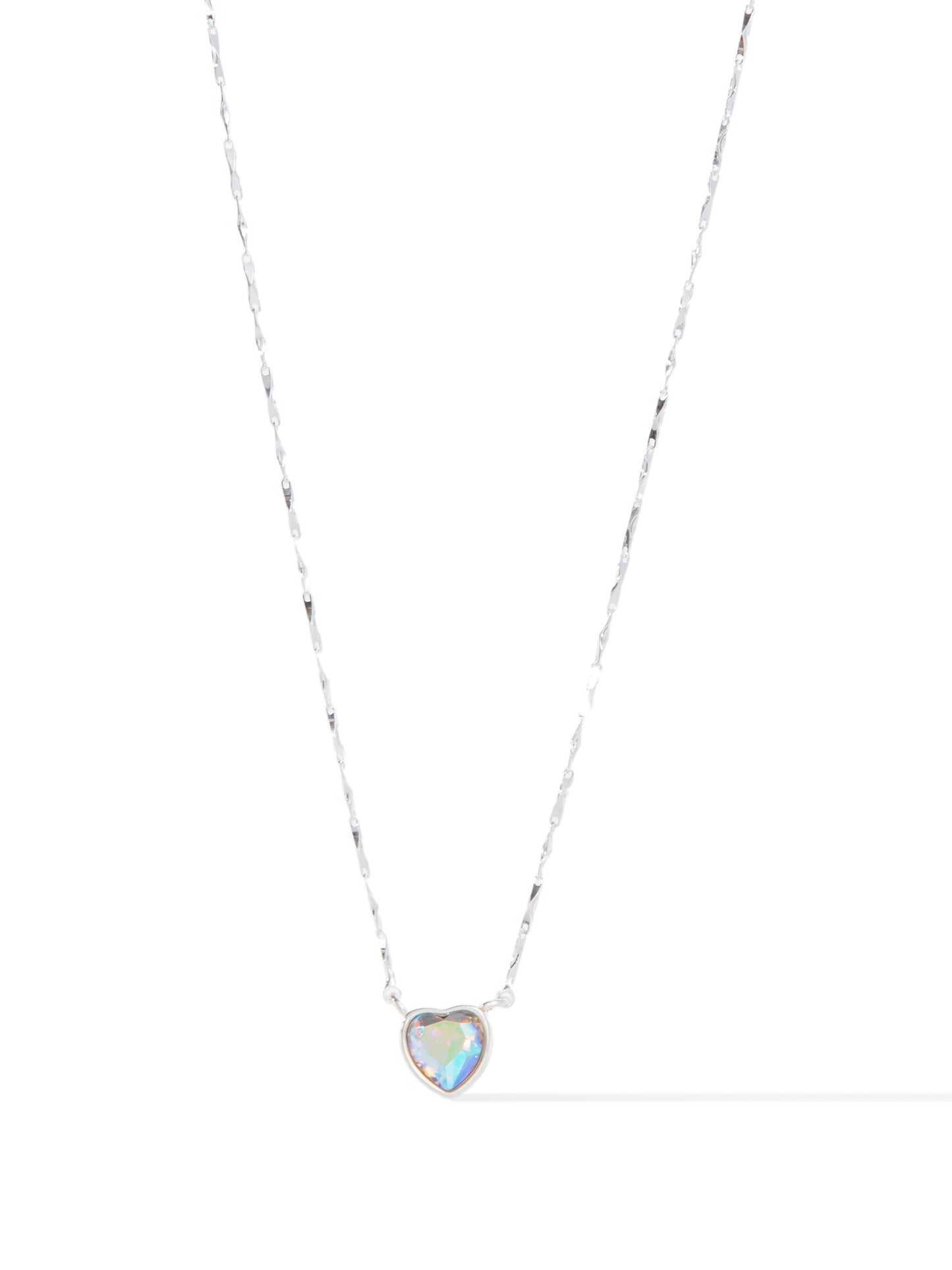 Crystal Love Necklace - Liquid Metallic Pearl White Clear AB