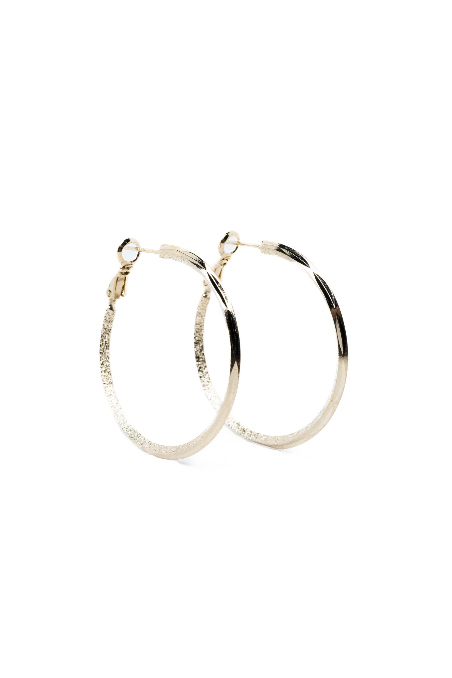 Frost Whisper Earrings - Metallic Linen