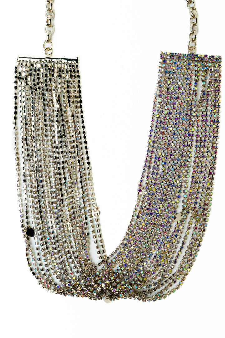 Mindy Love Necklace - Metallic Linen