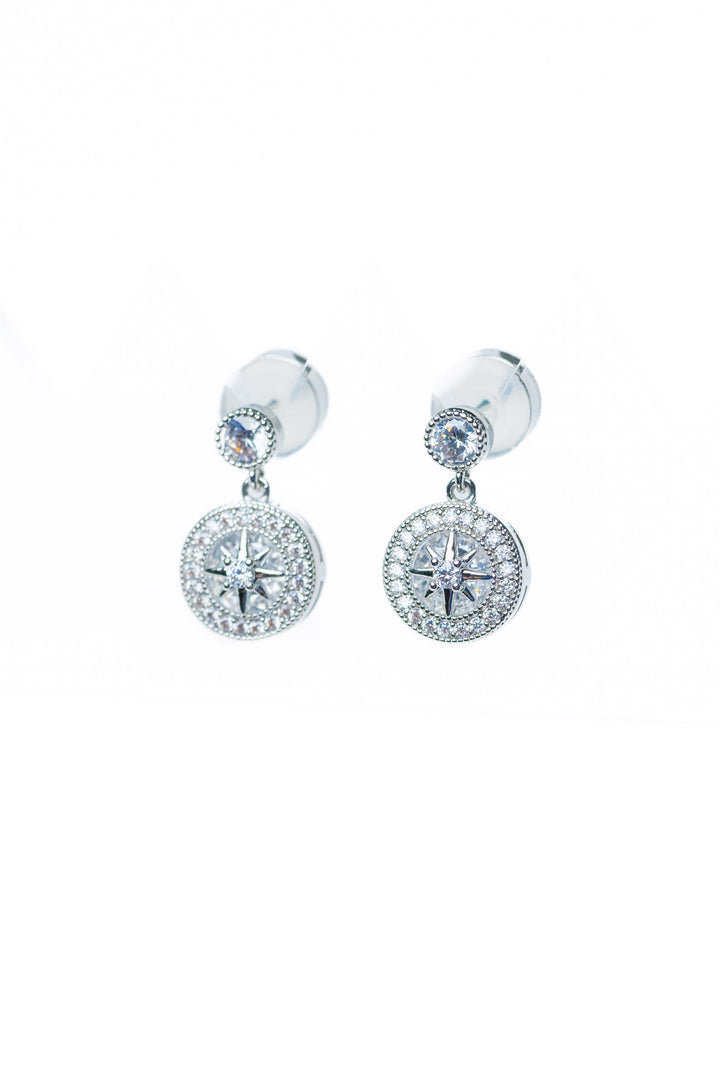 Compass Earrings - Silver