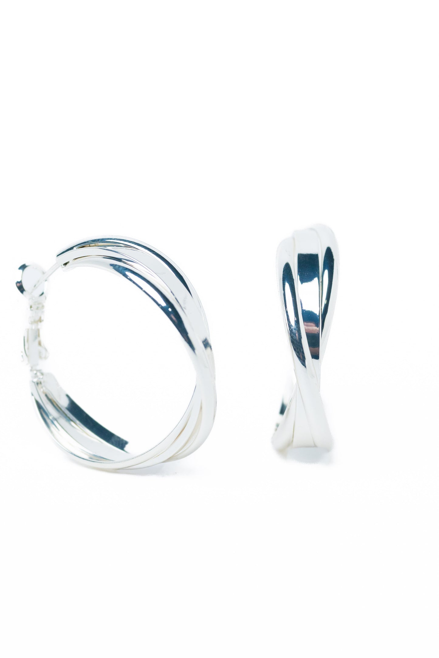 June Earrings - Liquid Metallic Pearl White