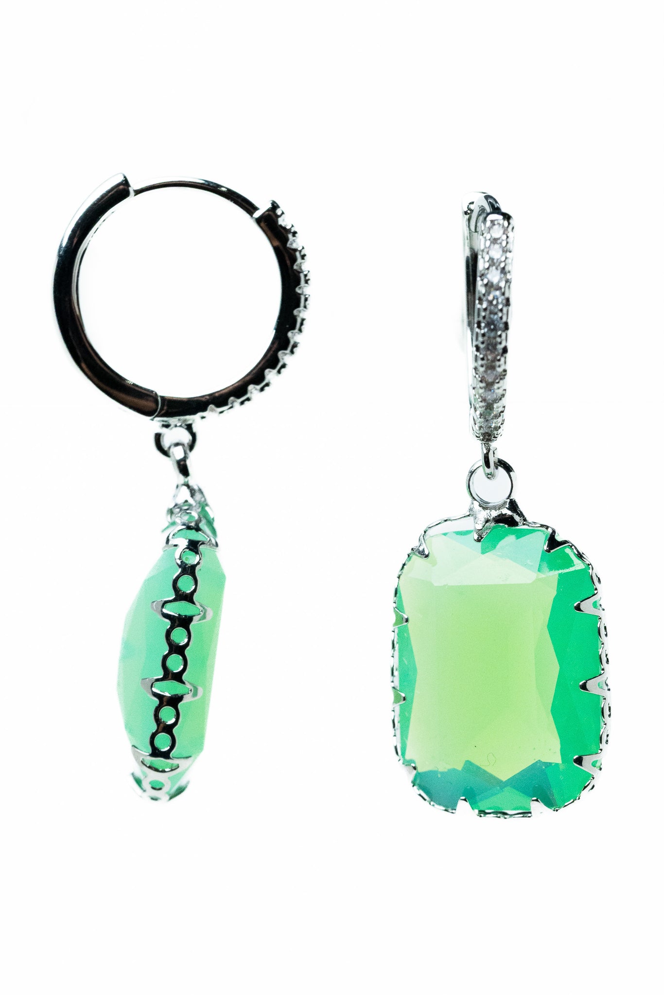 Josephine Earrings - Silver Opal Aqaumarine