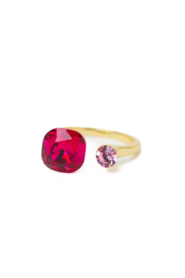 Coffee Break Square Round Ring - Cranberry Pink