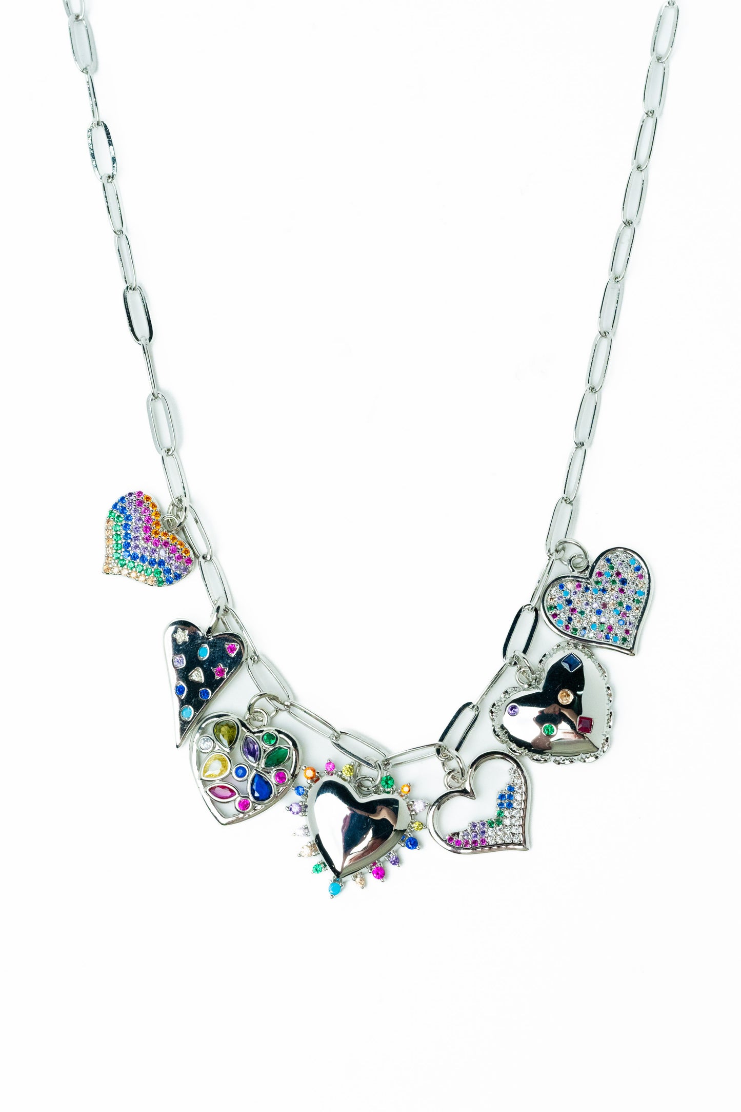Forever In My Heart Necklace - Silver Multi