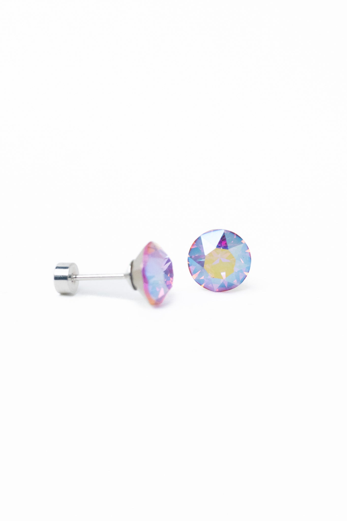 Prim Earrings Round - Silver Lilac Kiss