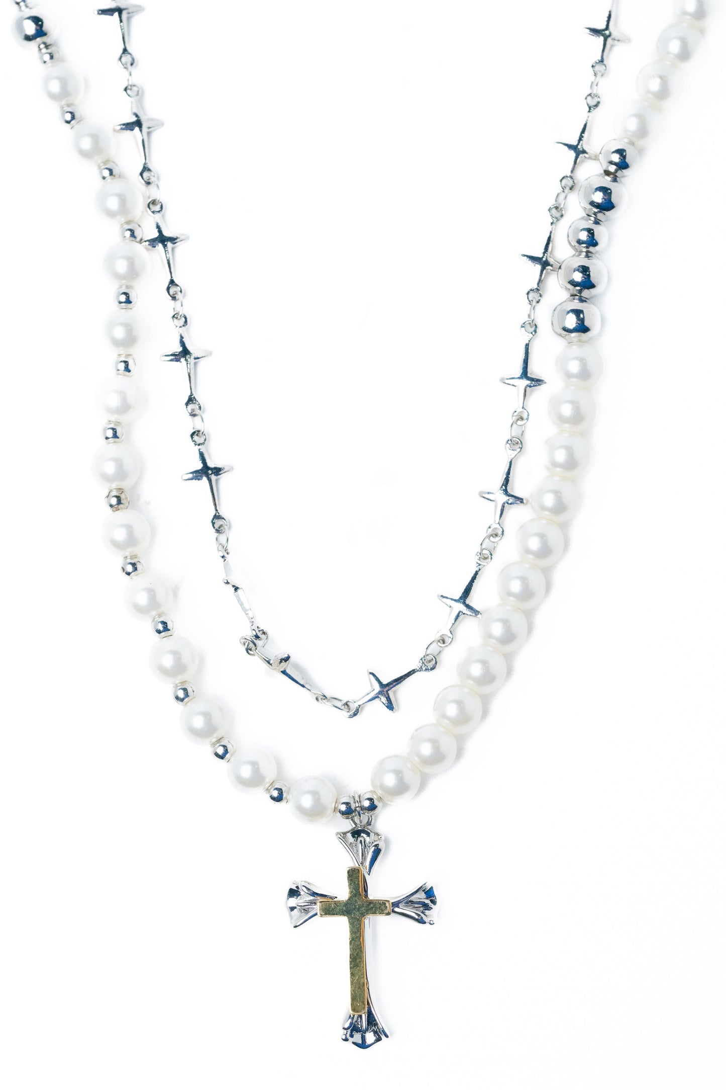 Like A Prayer Necklace - Silver Pearl