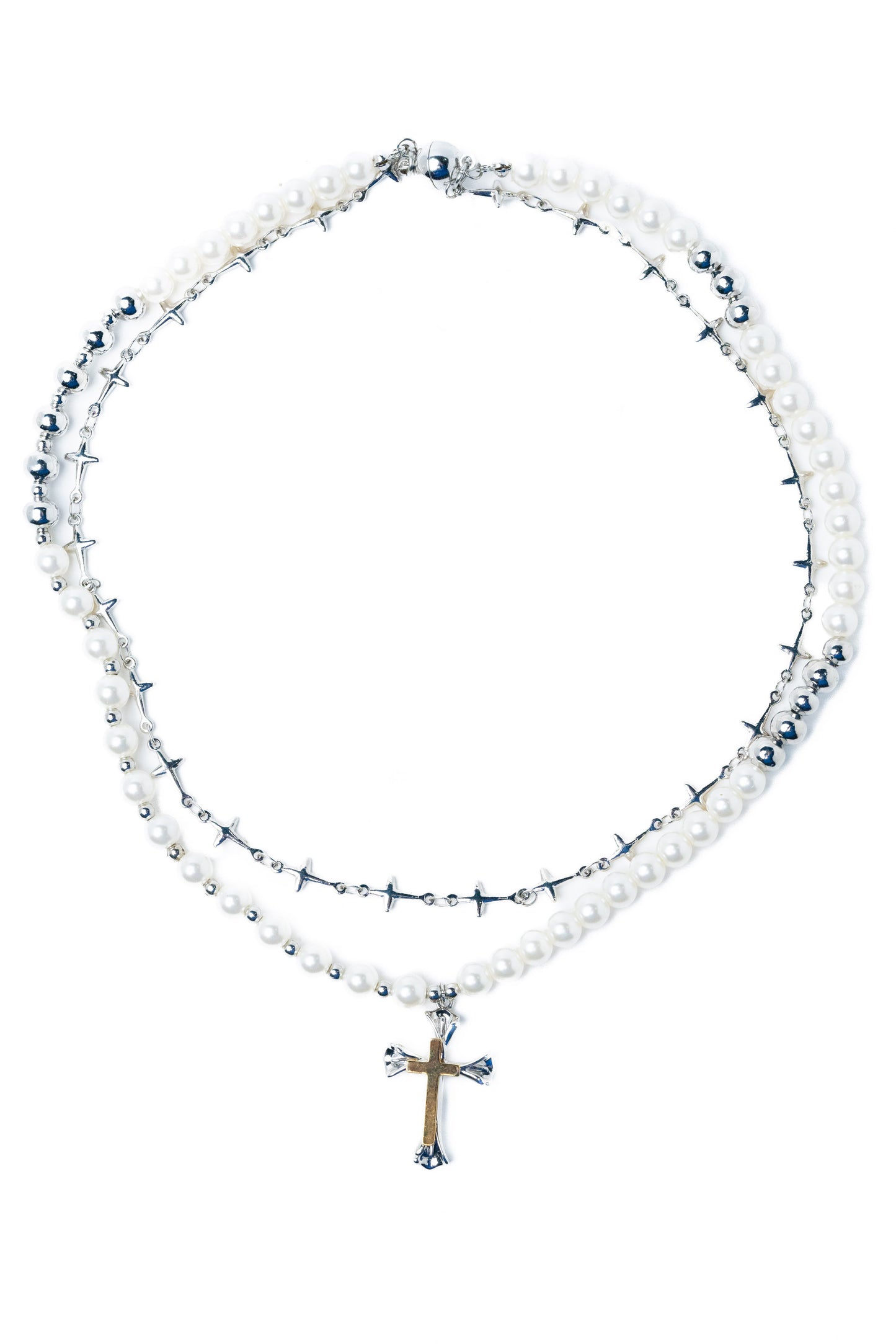 Like A Prayer Necklace - Silver Pearl
