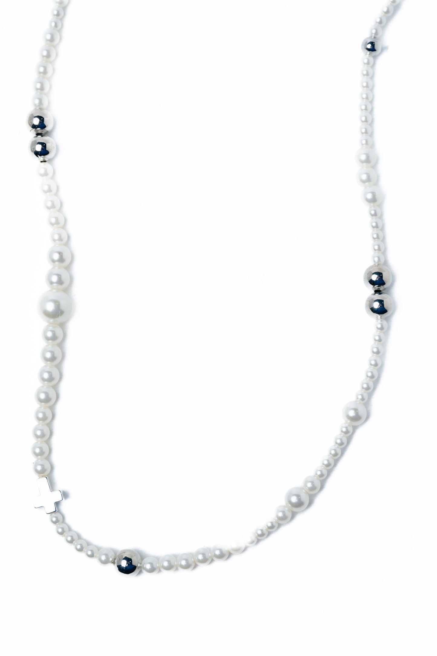 Adoration Necklace - Silver Pearl