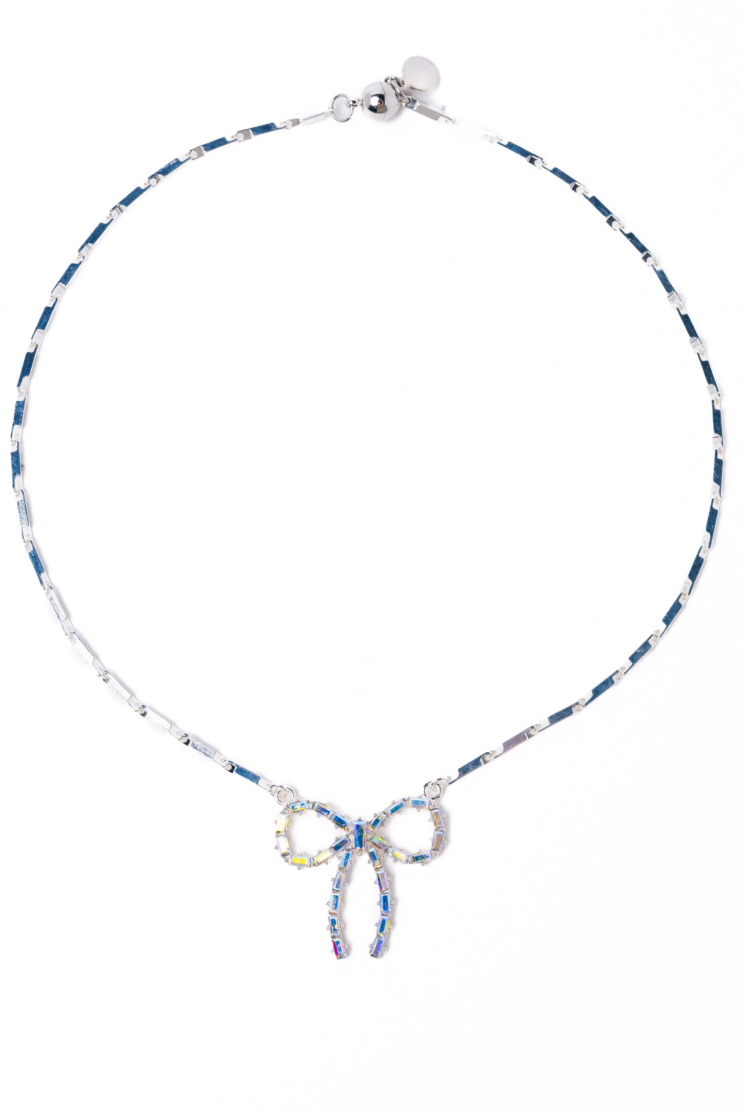 Camille Necklace - Liquid Metallic Pearl White