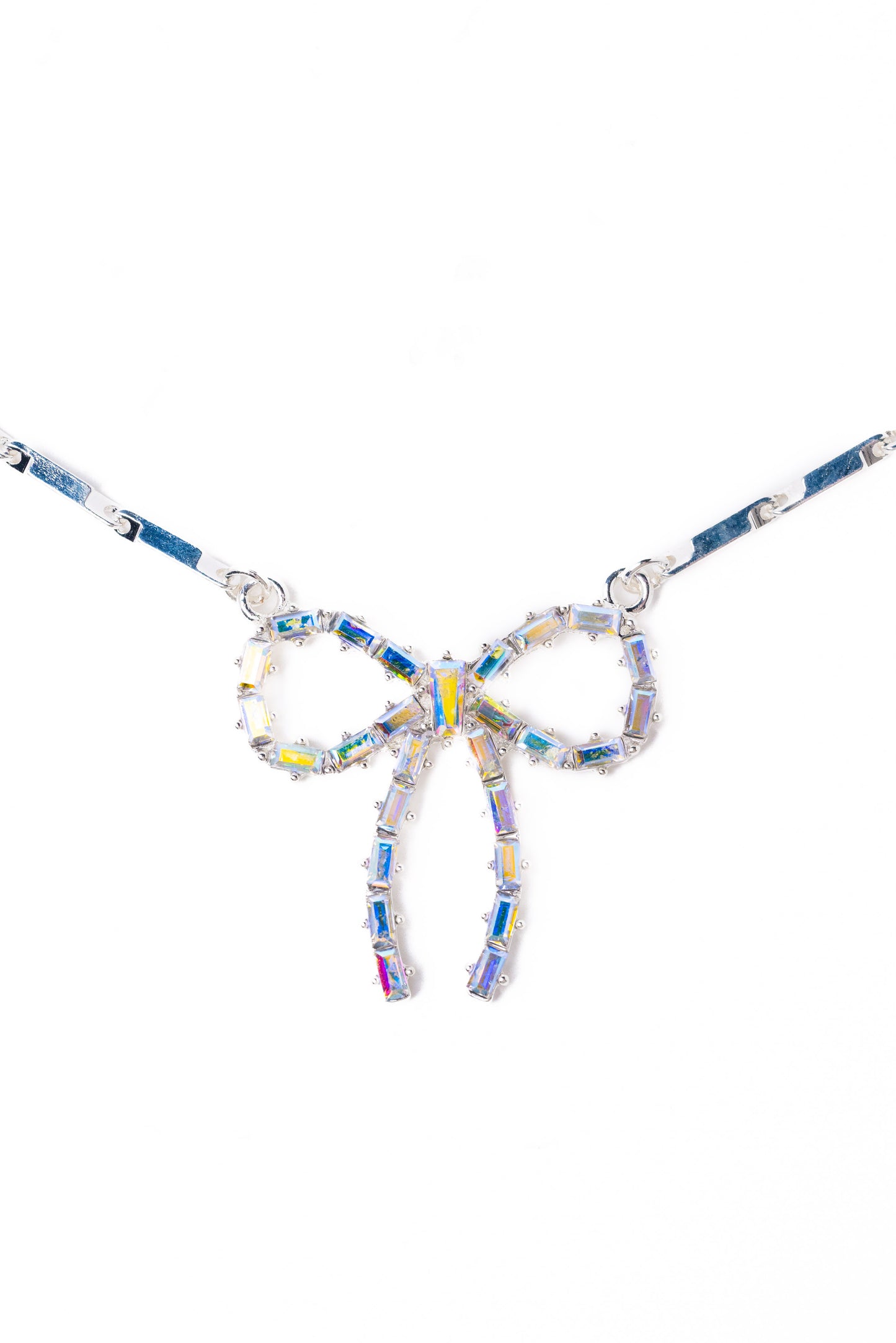 Camille Necklace - Liquid Metallic Pearl White