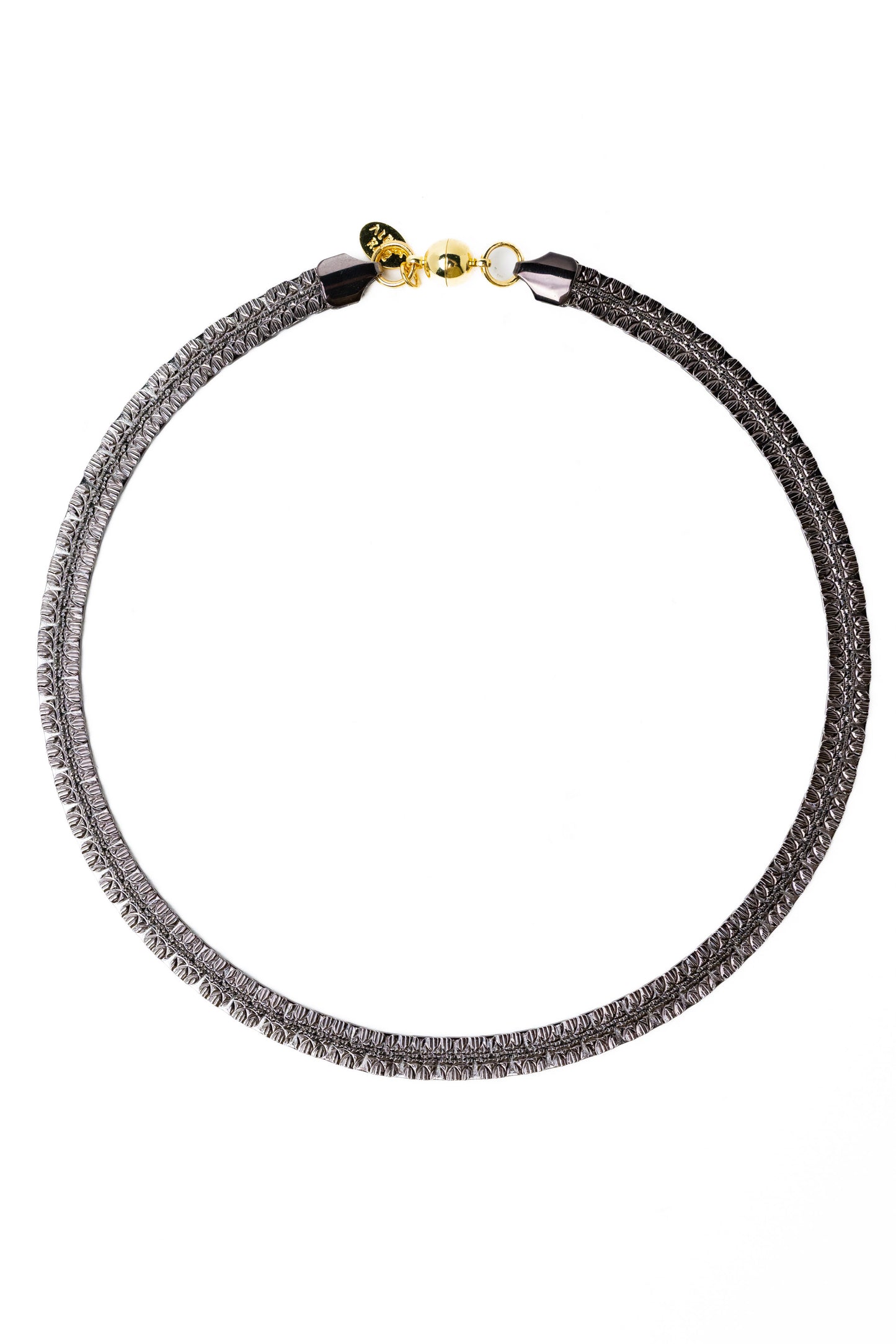 Manhattan Necklace Large - Liquid Metallic Mushroom