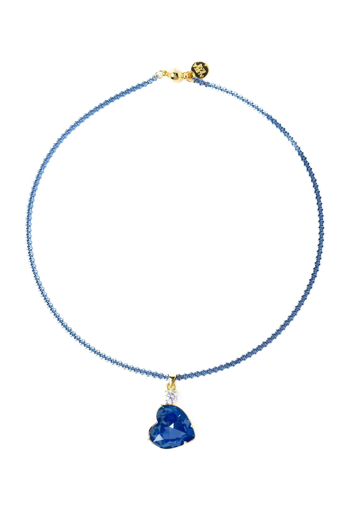 Royal Heart Necklace - Metallic Storm Blue