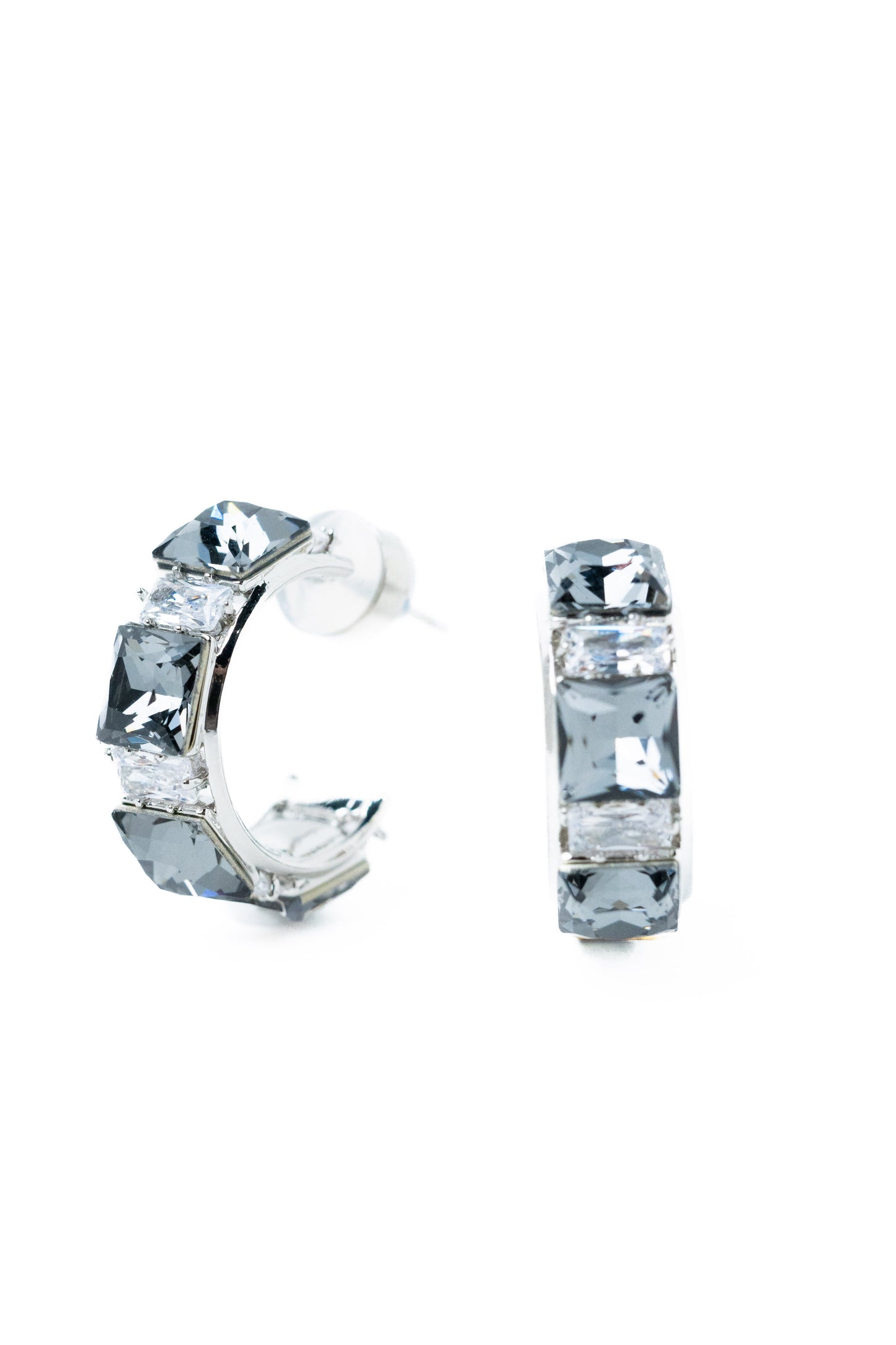 Leslie Earrings - Silver Smokey