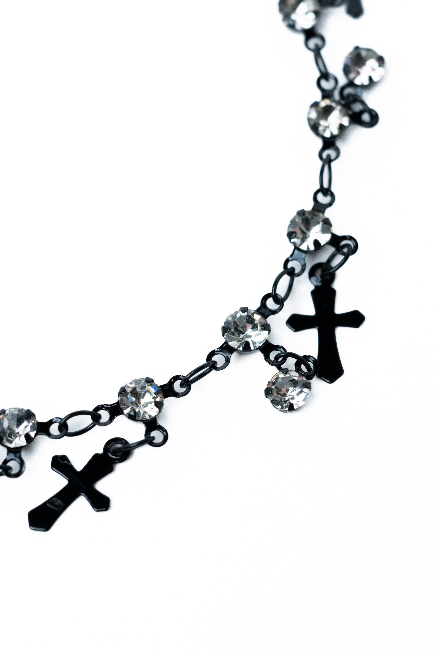 Onyx Cross Bracelet - Metallic Black