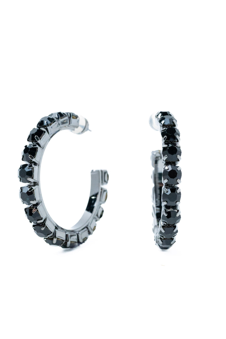 Ava Earrings Large - Gunmetal Black