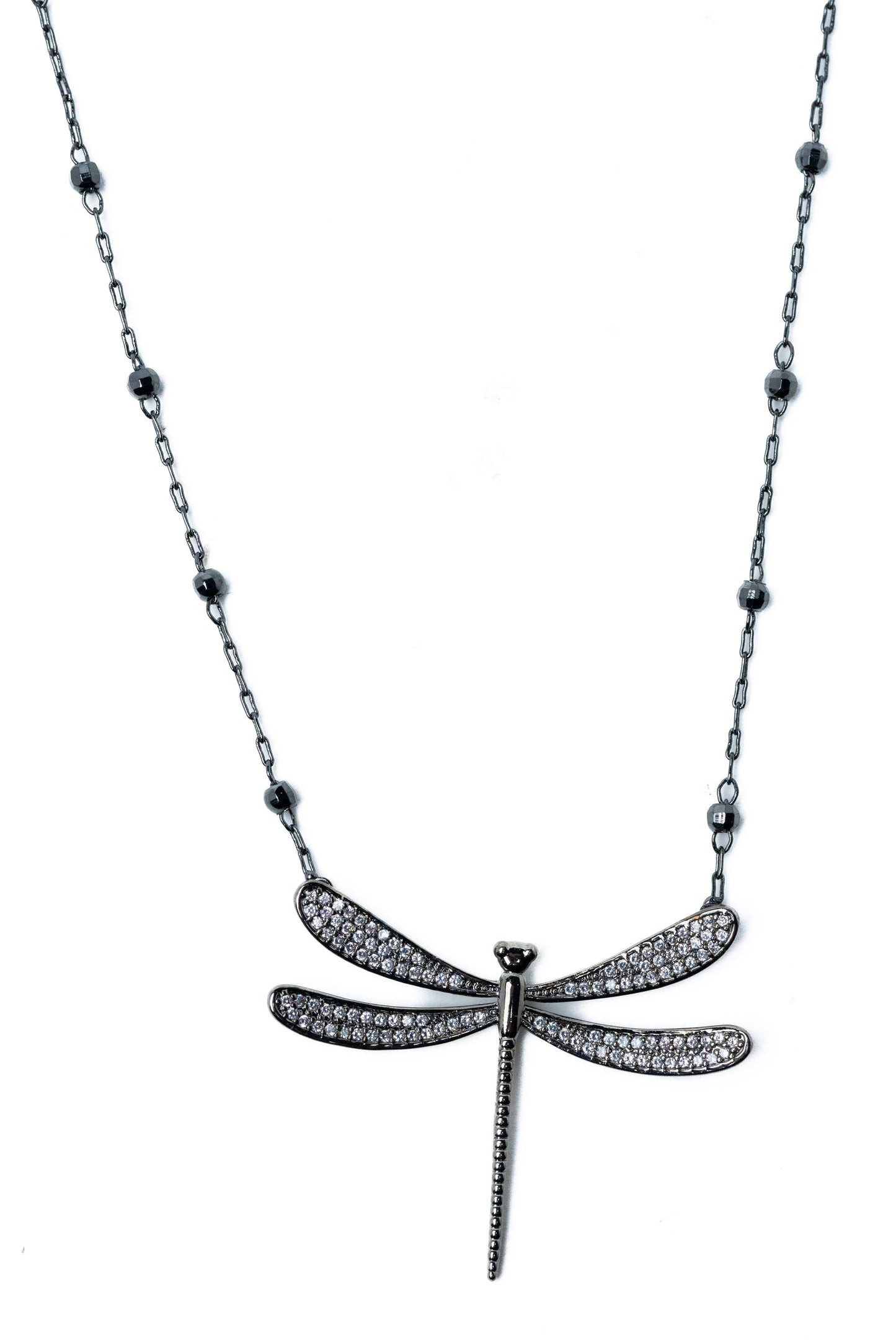 Dragonfly Necklace - Gunmetal