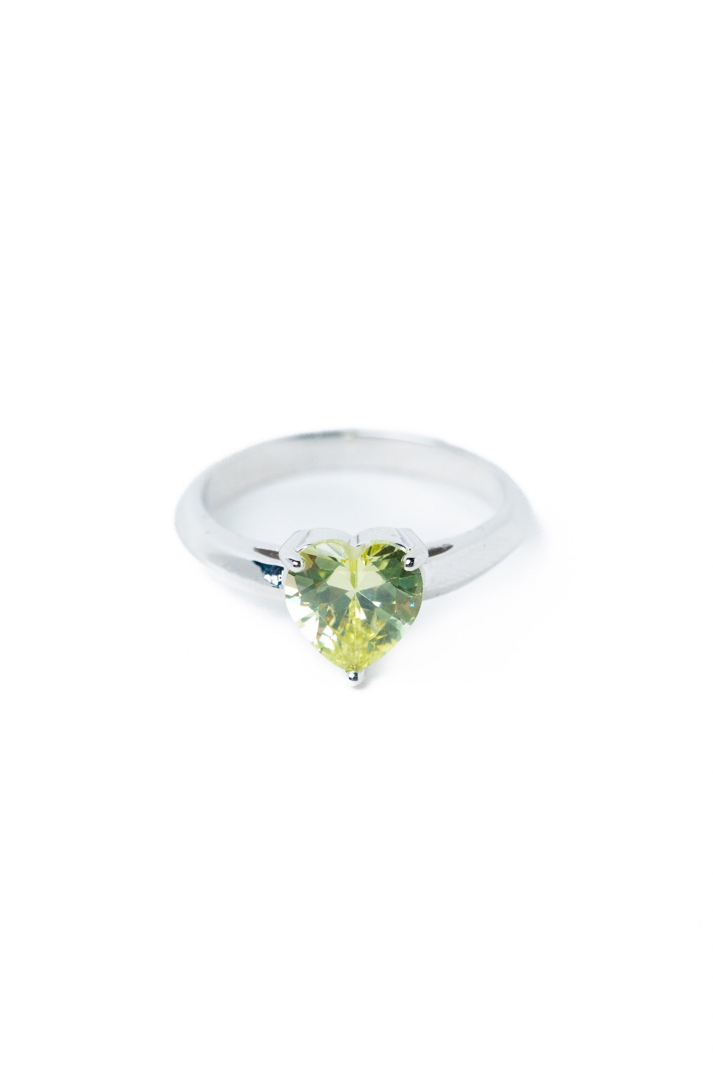 Crystal Heartbeat Ring - Silver Mist