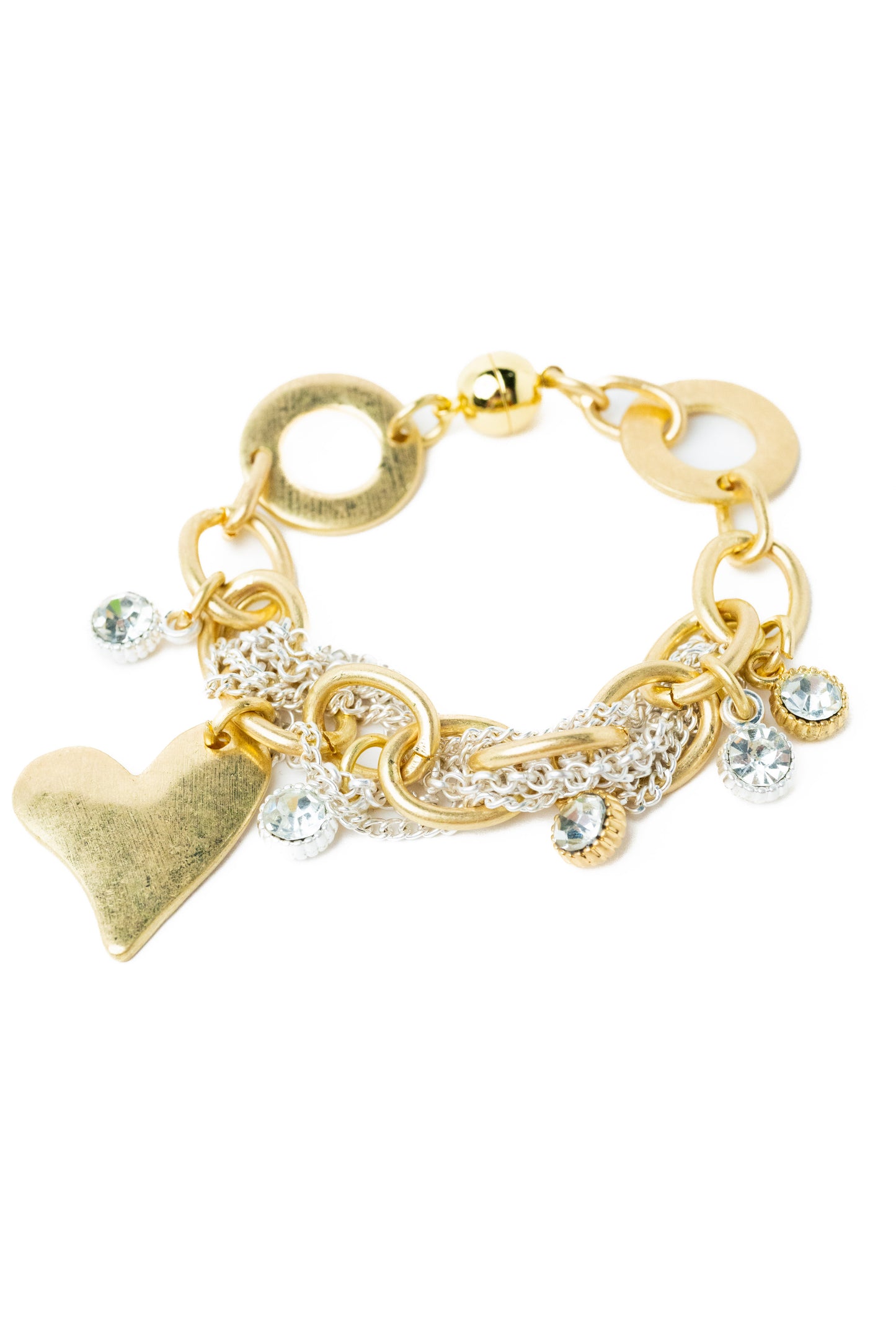 Wild At Heart Bracelet - Gold Pearl White