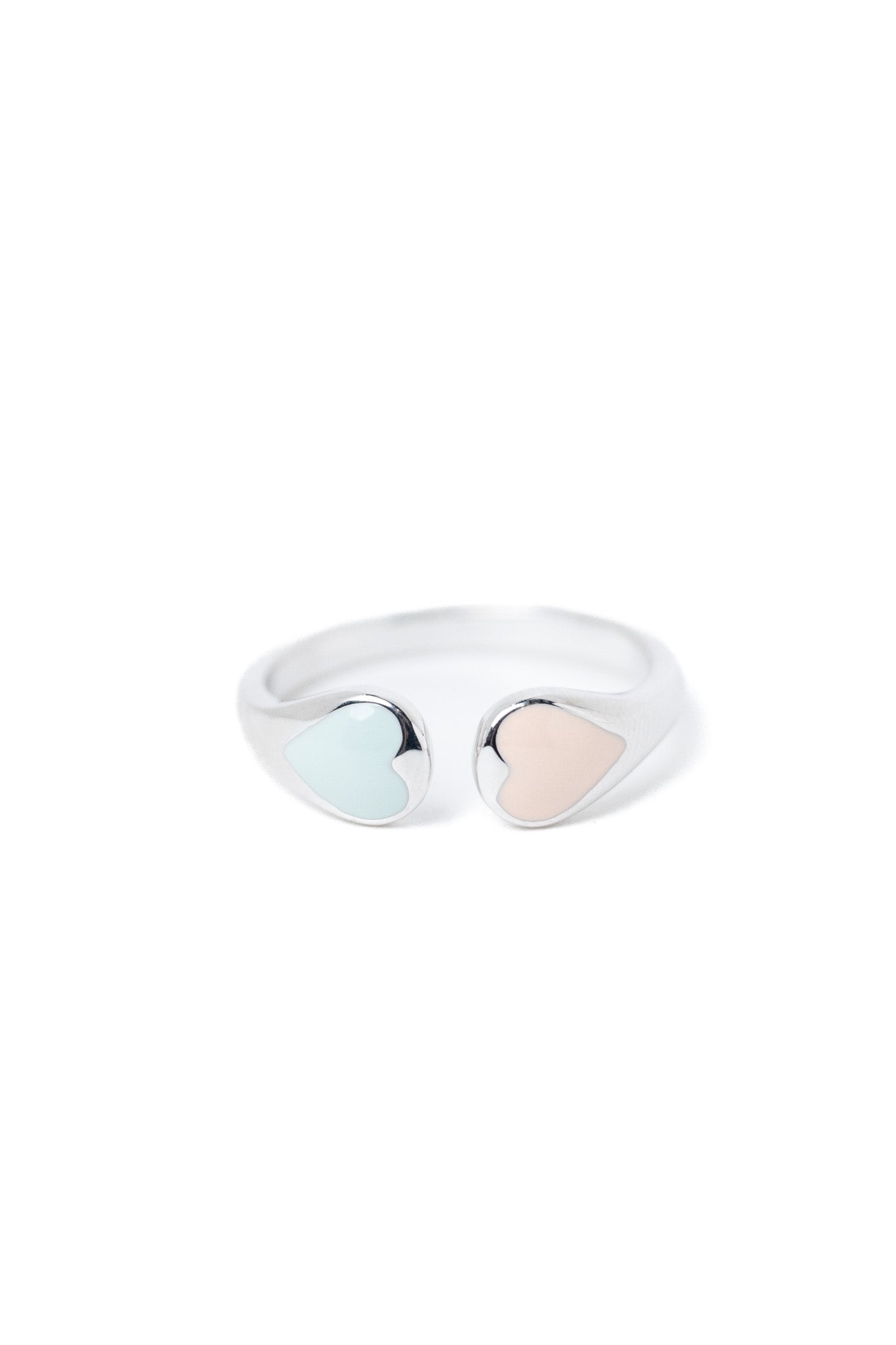 Saltwater Glow Heart Ring - Silver Pastel Dream