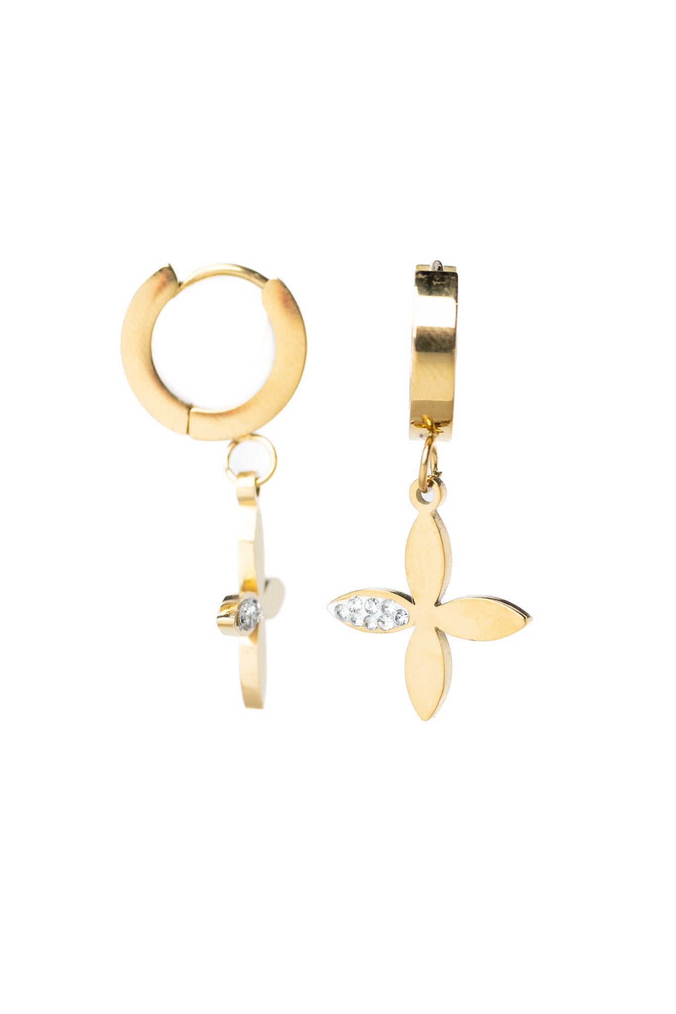 Dew Leaf Earrings - Gold