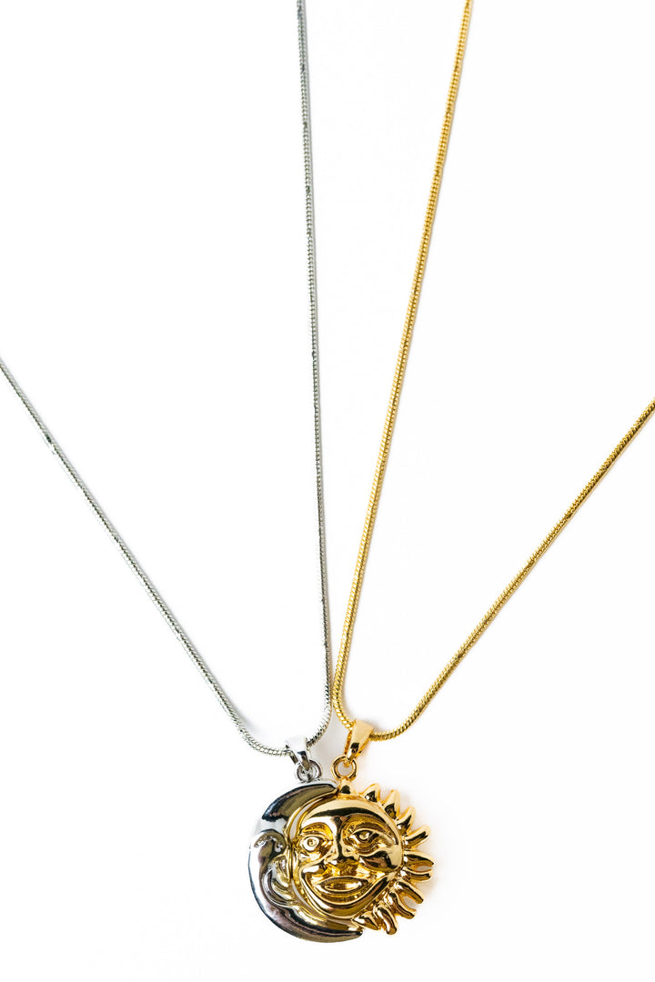 Good Night Necklace Set - Gold And Silver