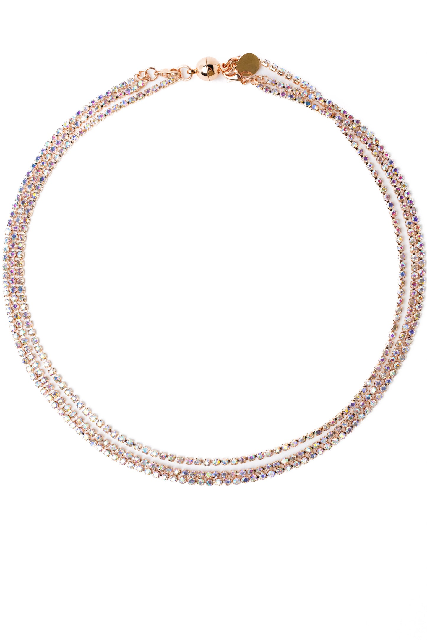 Stitches Necklace - Light Rose Gold AB
