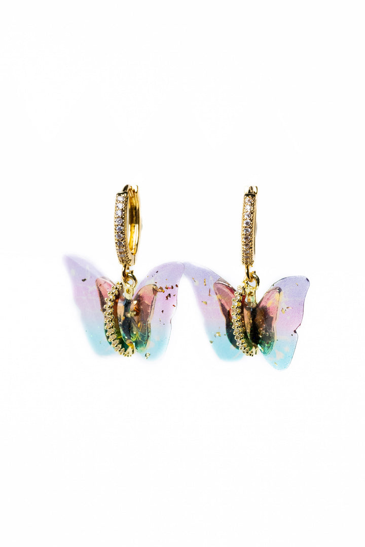 Berry Butterfly Earrings - Summer Sky