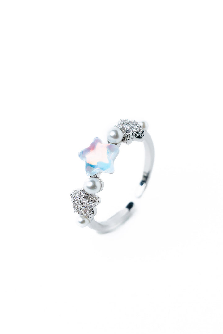 Star Wish Ring - Silver Opal