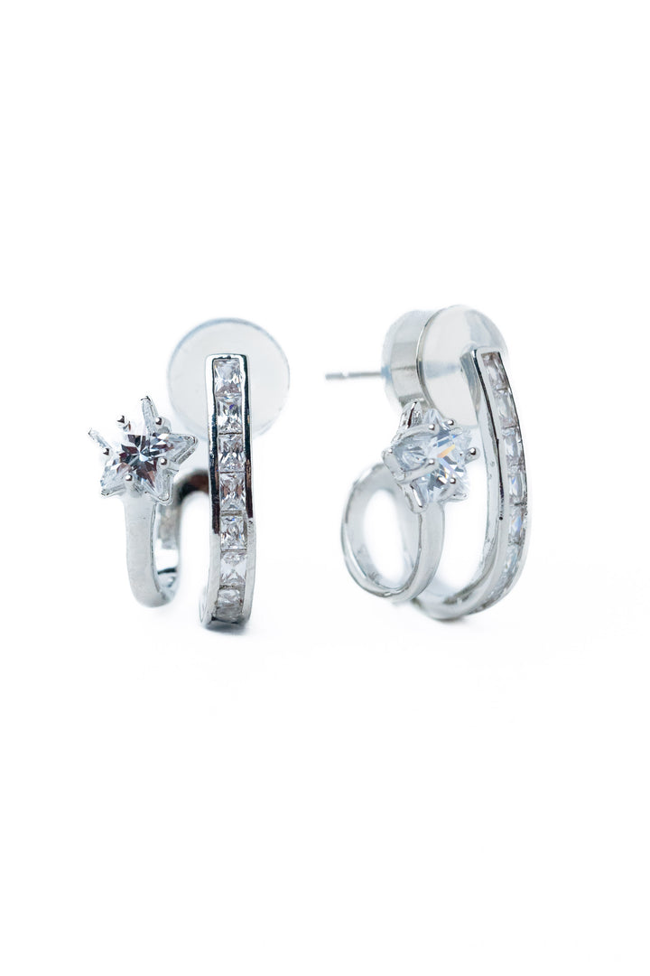 Starlight Sparkle Earrings - Silver