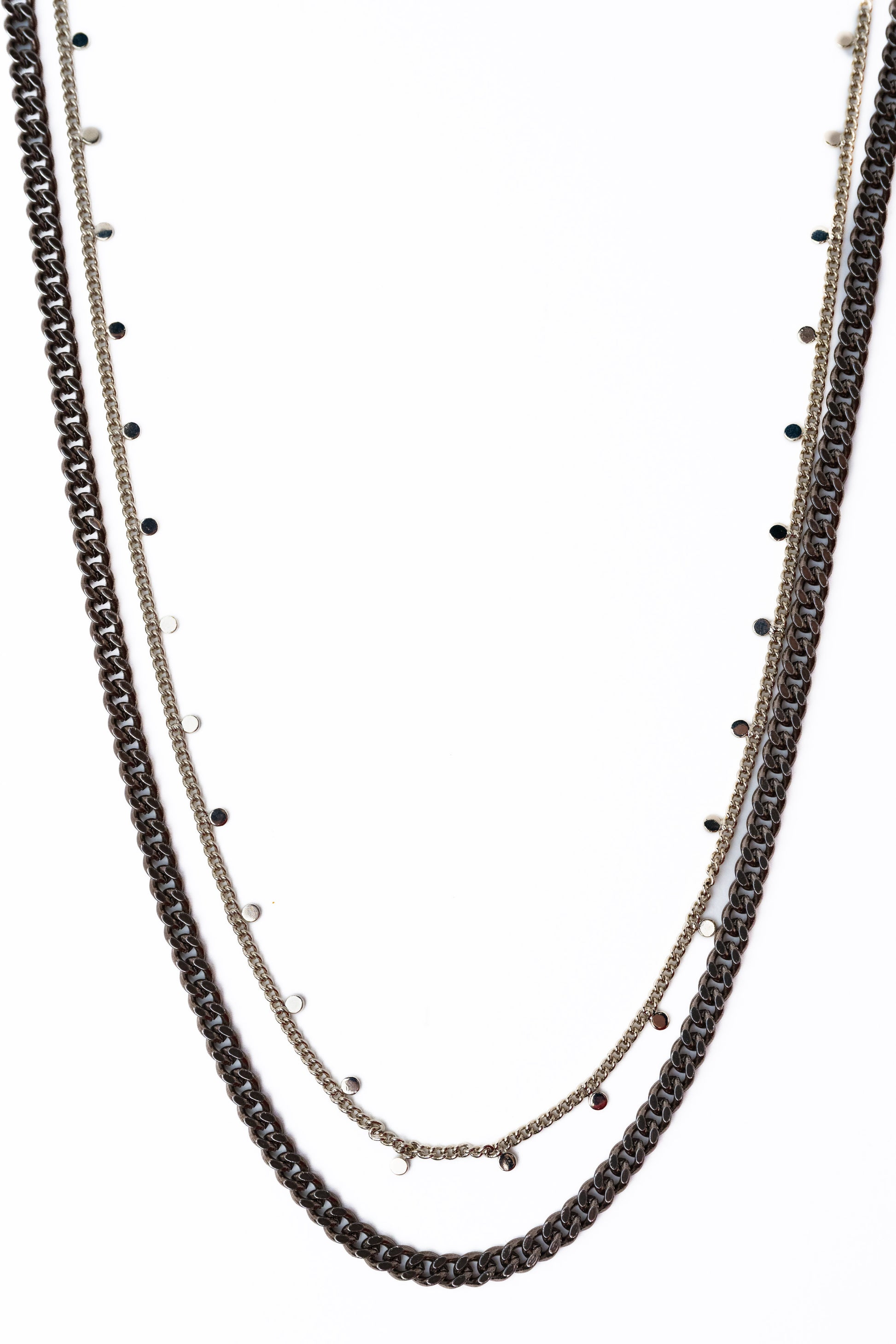 Kyran Necklace Long - Metallic Linen Metallic Latte Mist