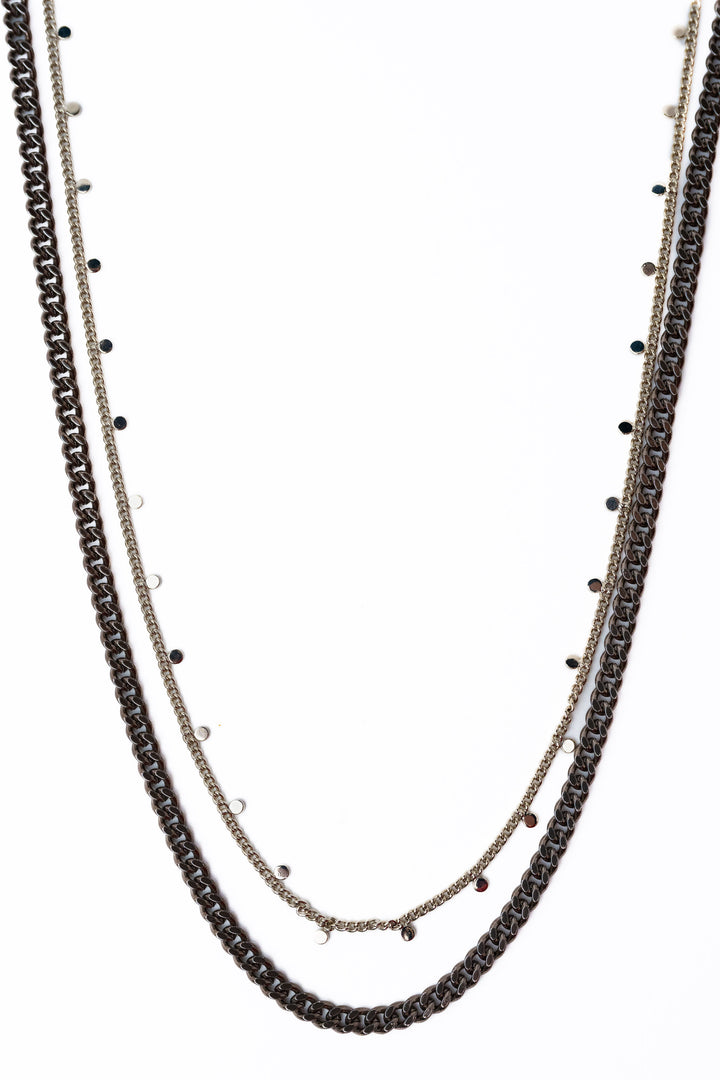Kyran Necklace Long - Metallic Linen Metallic Latte Mist