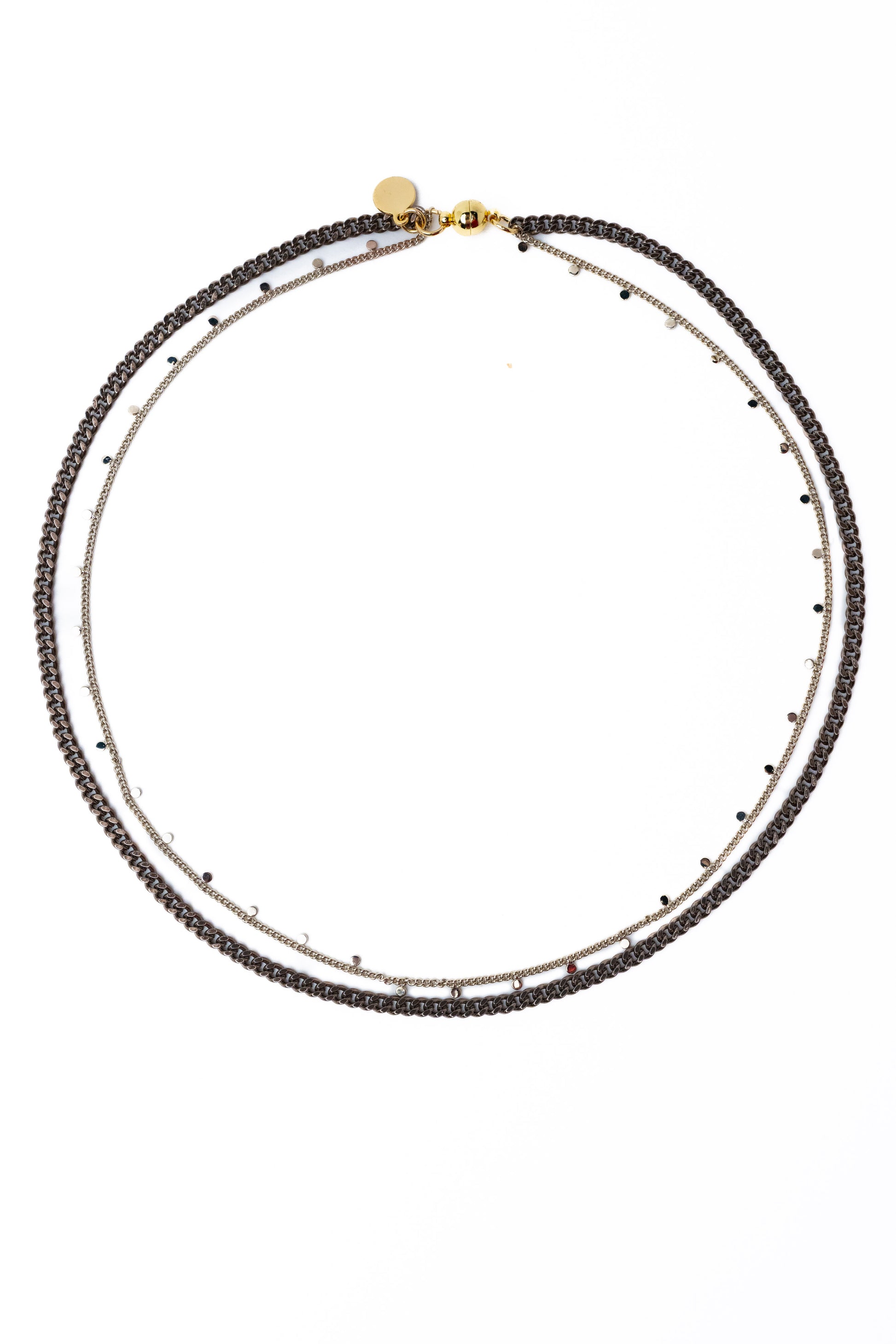 Kyran Necklace Long - Metallic Linen Metallic Latte Mist