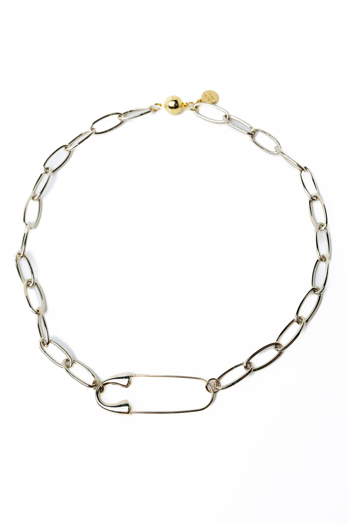 Let's Click Necklace - Metallic Linen