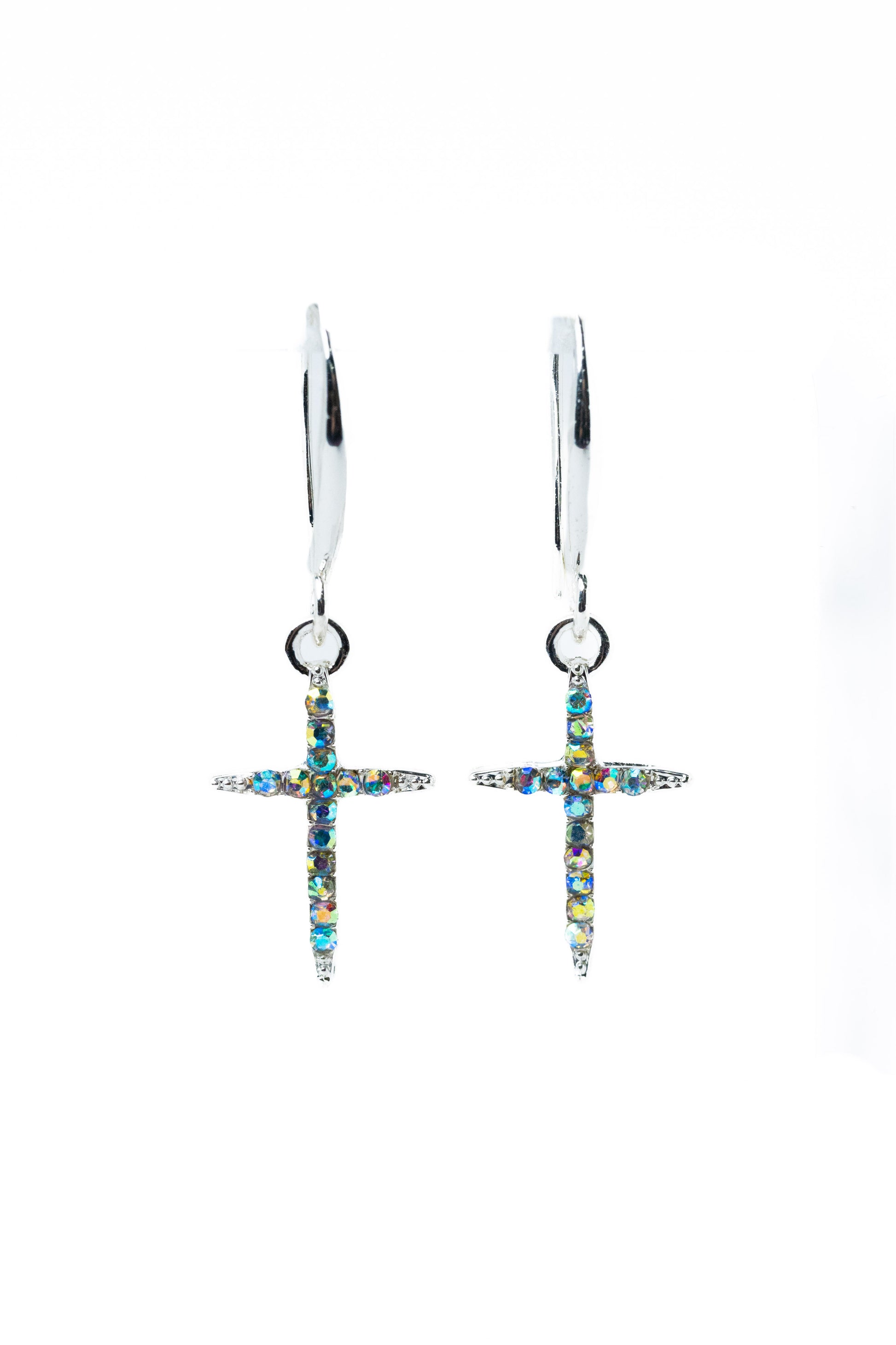 Like A Prayer Earrings - Liquid Metallic Pearl White Snow Glow