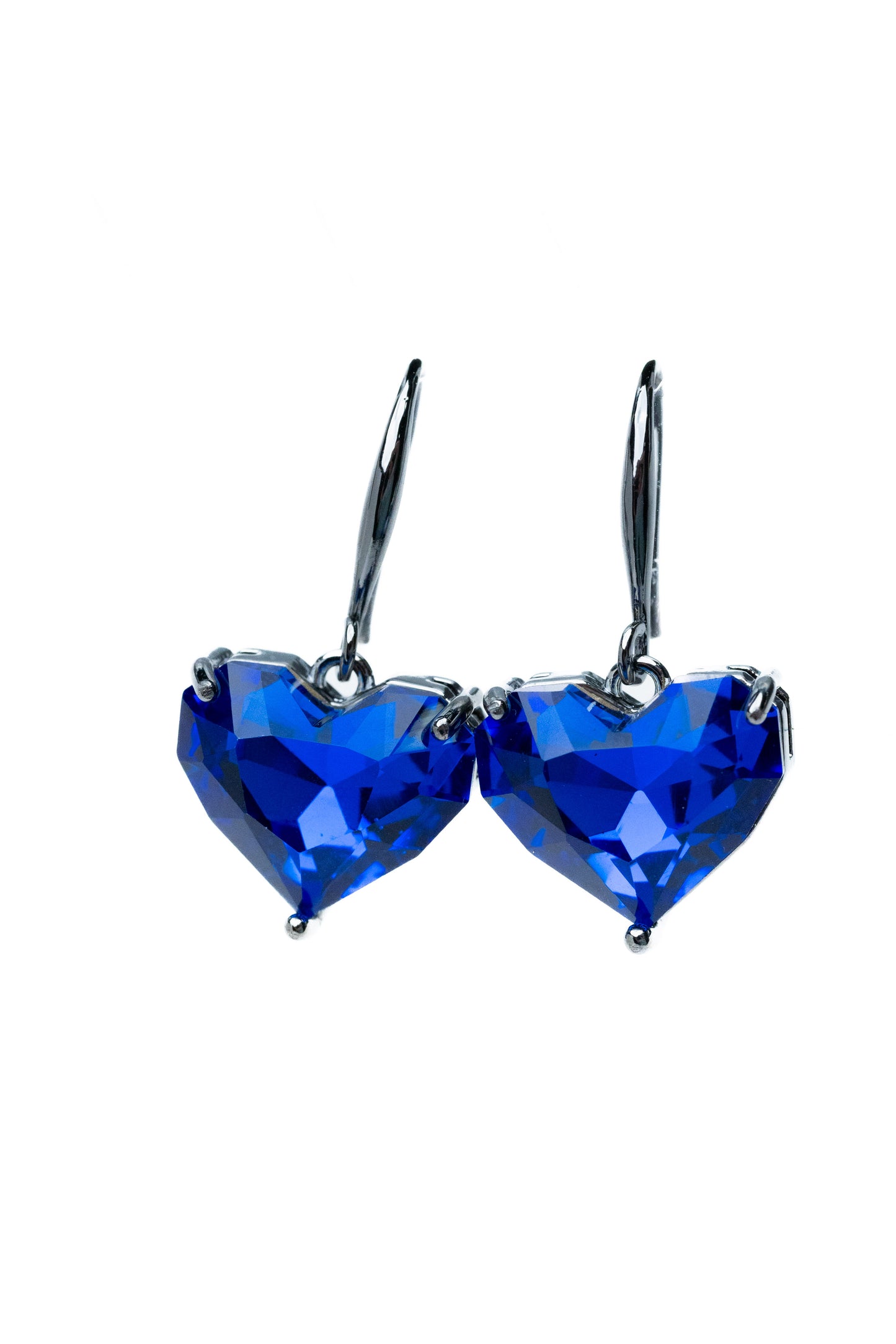 Glow Heart Earrings - Gunmetal Blue Moon