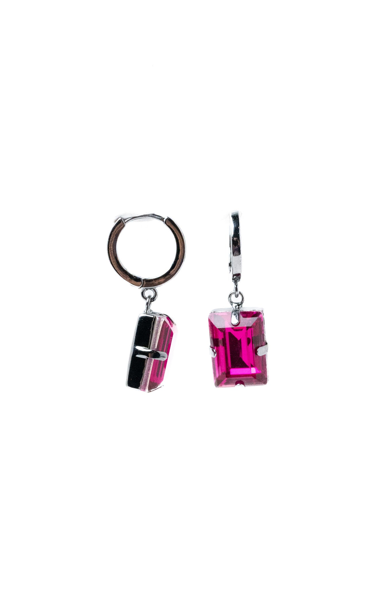 At Last Earrings - Gunmetal Fuchsia